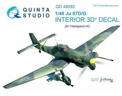QD48092  декали  3D Декаль интерьера кабины Ju 87D/G (Hasegawa)  (1:48) 2000000195049