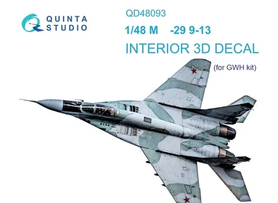 QD48093  декали  3D Декаль интерьера кабины M&G-29 (9-13) (GWH)  (1:48) 2000002044406
