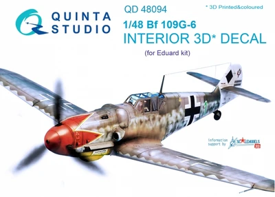 QD48094  декали  3D Декаль интерьера кабины Bf-109G-6 (Eduard)  (1:48) 2000000179988