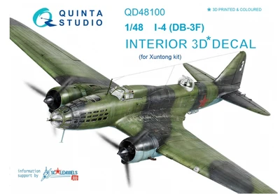 QD48100  декали  3D Декаль интерьера кабины &L-4 (Xuntong)  (1:48) 2000000180007