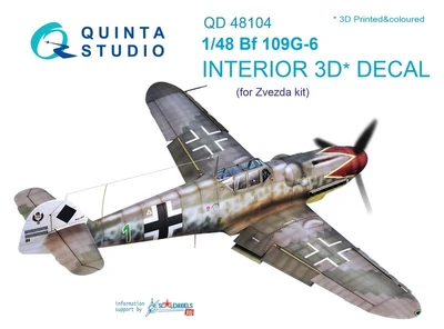 QD48104  декали  3D Декаль интерьера кабины Bf-109G-6(Звезда)  (1:48) 2000000183268