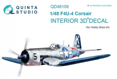 QD48109  декали  3D Декаль интерьера кабины F4U-4 (HobbyBoss)  (1:48) 2000000223186