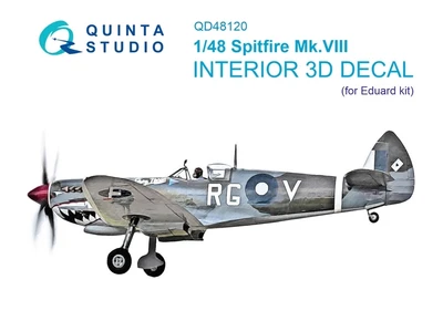 QD48120  декали  3D Декаль интерьера кабины  Spitfire Mk.VIII (Eduard)  (1:48) 2000002046615
