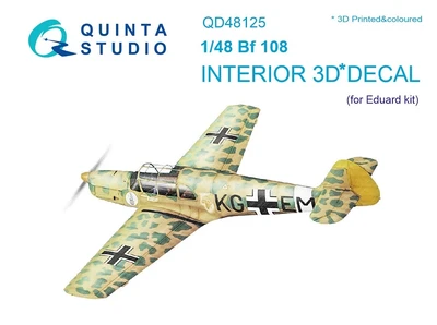 QD48125  декали  3D Декаль интерьера кабины Bf108 (Eduard)  (1:48) 2000002202226