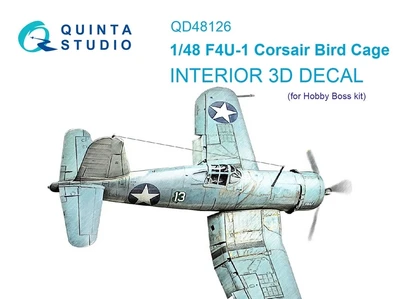 QD48126  декали  3D Декаль интерьера кабины F4U-1 Corsair (Hobby Boss)  (1:48) 2000002044413