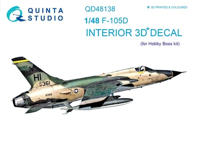 QD48138  декали  3D Декаль интерьера кабины F-105D (HobbyBoss)  (1:48) 4580702134310