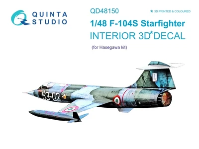 QD48150  декали  3D Декаль интерьера кабины  F-104S (Hasegawa)  (1:48) 2000002046646