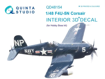 QD48154  декали  3D Декаль интерьера кабины F4U-5N (Hobby Boss)  (1:48) 2000000223353