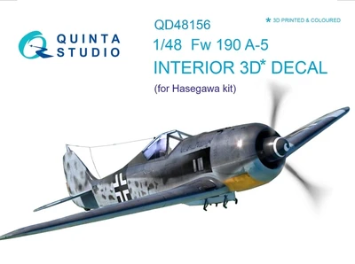 QD48156  декали  3D Декаль интерьера кабины FW-190A-5 (для модели Hasegawa)  (1:48) 2000000225036