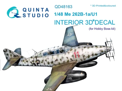 QD48163  декали  3D Декаль интерьера кабины Me 262B-1a/U1 (HobbyBoss)  (1:48) 4580702134327