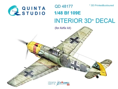 QD48177  декали  3D Декаль интерьера кабины Bf 109E (Airfix)  (1:48) 2000000223469
