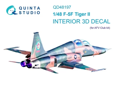 QD48197  декали  3D Декаль интерьера кабины F-5F Tiger II (AFV Club) (1:48) 2000002116035