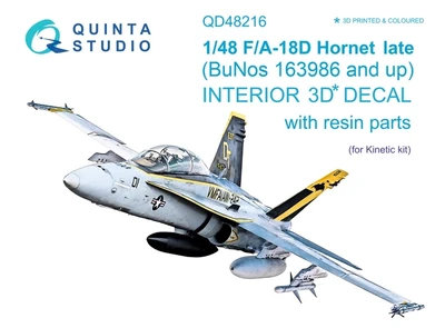 QD48216  декали  3D Декаль интерьера кабины F/A-18D Late (Kinetic)  (1:48) 2000002136965