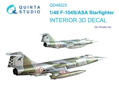 QD48223  декали  3D Декаль интерьера кабины F-104S/ASA (Kinetic)  (1:48) 2000002136866