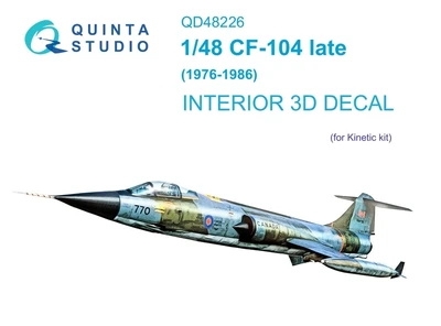 QD48226  декали  3D Декаль интерьера кабины  CF-104 late (Kinetic)  (1:48) 2000002046684