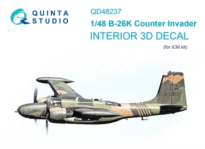 QD48237  декали  3D Декаль интерьера кабины B-26K (ICM)  (1:48) 2000002052982