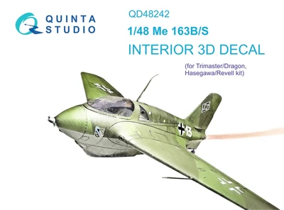 QD48242  декали   3D Декаль интерьера кабины Me 163B:S (Dragon)  (1:48) 2000002158318
