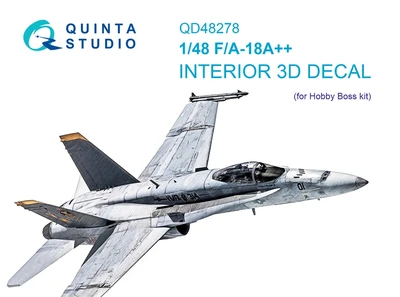 QD48278  декали  3D Декаль интерьера кабины F/A-18А++ (HobbyBoss)  (1:48) 2000002124030