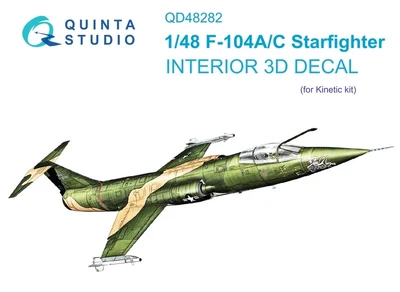 QD48282  декали  3D Декаль интерьера кабины F-104A/C (Kinetic) (1:48) 2000002116103
