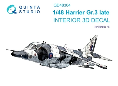QD48304  декали  3D Декаль интерьера кабины Harrier Gr.3 late (Kinetic) (1:48) 2000002116110