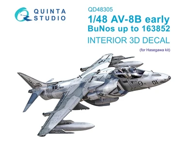 QD48305  декали   3D Декаль интерьера кабины AV-8B Early (Hasegawa)  (1:48) 2000002158356