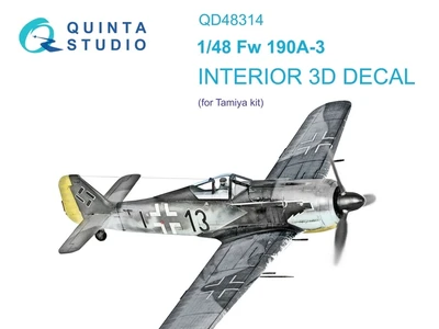 QD48314  декали  3D Декаль интерьера кабины FW-190A-3  (Tam.)  (1:48) 2000002137597