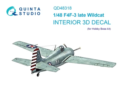 QD48318  декали  3D Декаль интерьера кабины F4F-3 late (Hobby Boss)  (1:48) 2000002124078