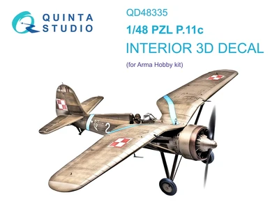 QD48335  декали  3D Декаль интерьера кабины PZL P.11c (Arma Hobby)  (1:48) 2000002150800