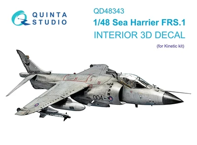 QD48343  декали  3D Декаль интерьера кабины Sea Harrier FRS.1  (Kinetic)  (1:48) 2000002127307