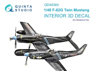 QD48364  декали  3D Декаль интерьера кабины F-82G Twin Mustang  (1:48) 2000002137672