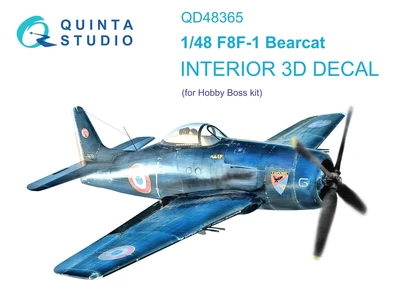 QD48365  декали  3D Декаль интерьера кабины F8F-1 Bearcat (Hobby Boss)  (1:48) 2000002150824