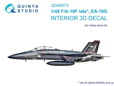 QD48373  декали 3D Декаль интерьера кабины  F/A-18F late / EA-18G (Hobby Boss)  (1:48) 2000002145783