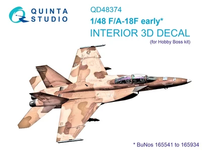 QD48374  декали 3D Декаль интерьера кабины  F/A-18F early (Hobby Boss)  (1:48) 2000002145790