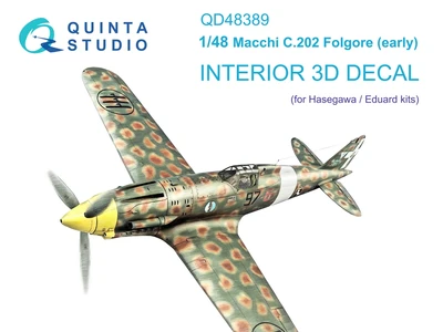 QD48389  декали   3D Декаль интерьера кабины Macchi C.202 Folgore ранний (Hasegawa:Eduard)  (1:48) 2000002158394