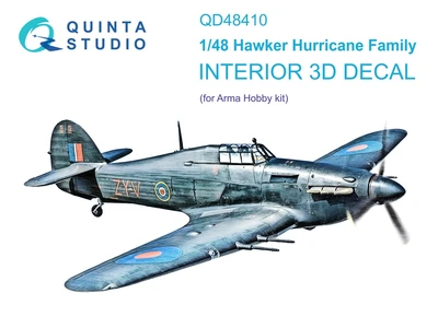 QD48410  декали  3D Декаль интерьера кабины семейства Hurricane (Arma Hobby)  (1:48) 2000002138846