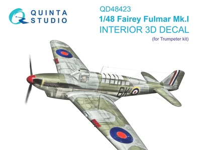 QD48423  декали  3D Декаль интерьера кабины Fairey Fulmar Mk.I (Trump)  (1:48) 2000002150923