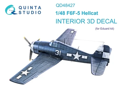 QD48427  декали  3D Декаль интерьера кабины F6F-5 Hellcat (Eduard)  (1:48) 2000002170235