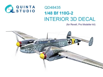 QD48435  декали  3D Декаль интерьера кабины Bf-110G-2 (Revell)  (1:48) 2000002170266