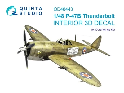QD48443  декали  3D Декаль интерьера кабины P-47B Thunderbolt (Dora)  (1:48) 2000002170280