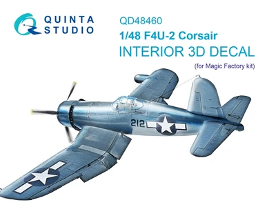 QD48460  декали  3D Декаль интерьера кабины F4U-2 (Magic Factory)  (1:48) 2000002169529