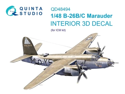 QD48494  декали  3D Декаль интерьера кабины B-26B/C Marauder (ICM)  (1:48) 2000002174141