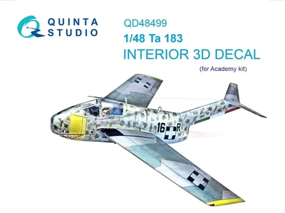 QD48499  декали  3D Декаль интерьера кабины Ta-183 (Academy)  (1:48) 2000002174172