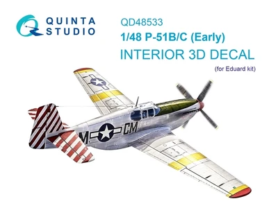 QD48533  декали  3D Декаль интерьера кабины P-51B/C (Eduard)  (1:48) 2000002183679