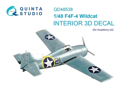 QD48538  декали  3D Декаль интерьера кабины F4F-4 Wildcat (Academy)  (1:48) 2000002183693
