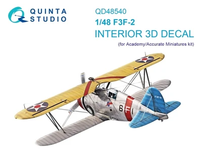 QD48540  декали  3D Декаль интерьера кабины F3F-2 (Academy/Accurate Miniatures)  (1:48) 2000002191247
