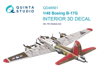 QD48561  декали  3D Декаль интерьера кабины Boeing B-17G (HK models)  (1:48) 2000002183785