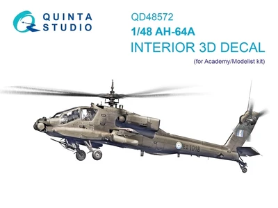 QD48572  декали  3D Декаль интерьера кабины AH-64A (Academy/Modelist)  (1:48) 2000002191346