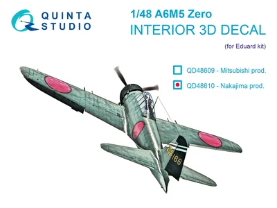 QD48610  декали  3D Декаль интерьера для A6M5 Zero (пр-во Nakajima) (Eduard)  (1:48) 2000002208983