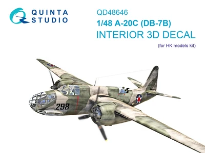 QD48646  декали  3D Декаль интерьера для A-20C Havoc (HK Models)  (1:48) 2000002209065