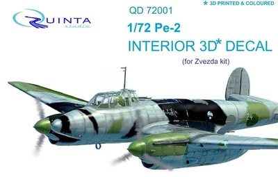 QD72001  декали  3D Декаль интерьера кабины ПЕ-2 (Звезда)  (1:72) 2000000159973